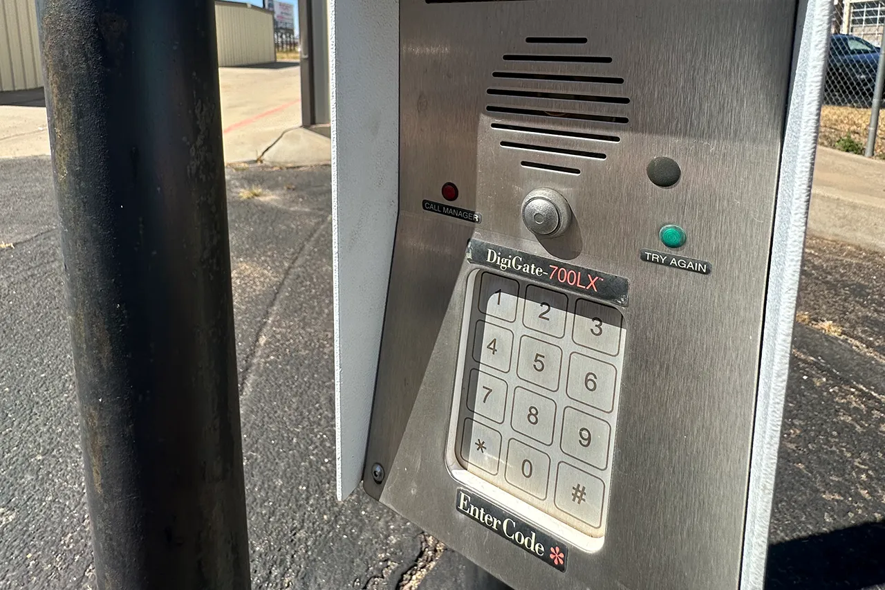 Keypad gate access at Camp Lane Storage